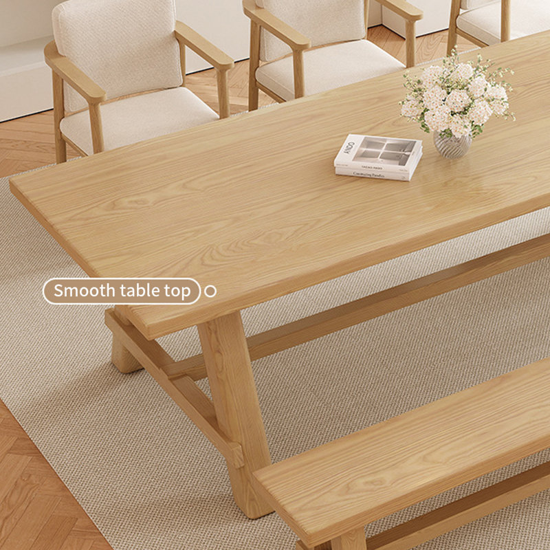 Waagy Japanese style full solid wood dining table set - Wayfair Canada